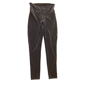 Spanx Velvet Leggings in Silver Chrome / Gray High Waisted Large